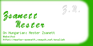 zsanett mester business card